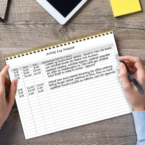 Vista 7 de Getvow Cuaderno de Registro de Actividades - Libro de Registro de Actividades en Espiral para Trabajo de Negocios, Cuaderno de Lista de Tareas