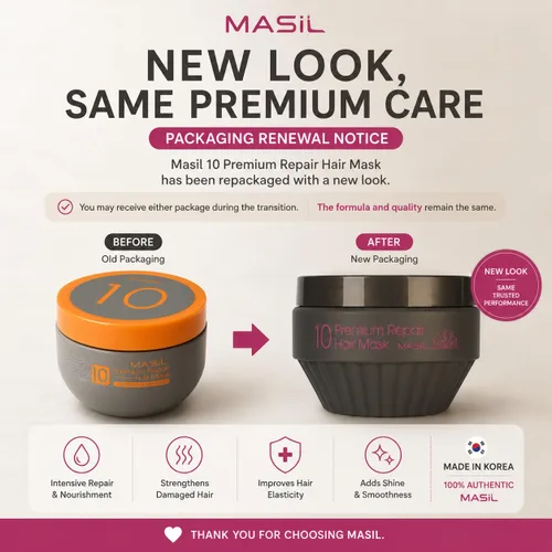 Vista 2 de MASIL Mascarilla reparadora para el cabello 10 premium, tratamiento profundo para cabello seco dañado, queratina profesional coreana y cuidado