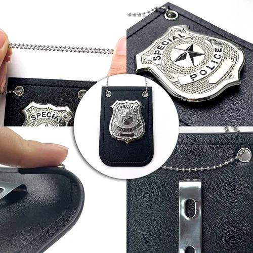 Vista 5 de Conjunto de accesorios de disfraz de policía realista, insignia del FBI para niños y niñas, esposas de juguete y gafas de sol geniales, adecuado