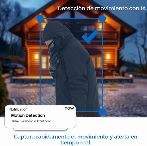 Vista 4 de Cámara de timbre de video 2K inalámbrica con visión de cuerpo completo y detección de inteligencia artificial, visión nocturna, alertas