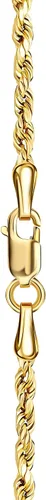 Vista 2 de PORI JEWELERS 10K Yellow Gold 1.5MM,2MM,2.5MM,3MM,3.5,4MM,5MM,7MM, Diamond Cut Rope Chain Necklace Unisex Sizes 16"-30