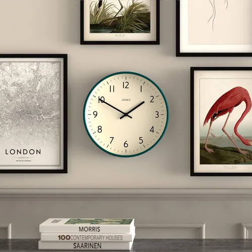 Vista 2 de JONES CLOCKS® Reloj de estudio Reloj de pared redondo moderno 12 Eden Green