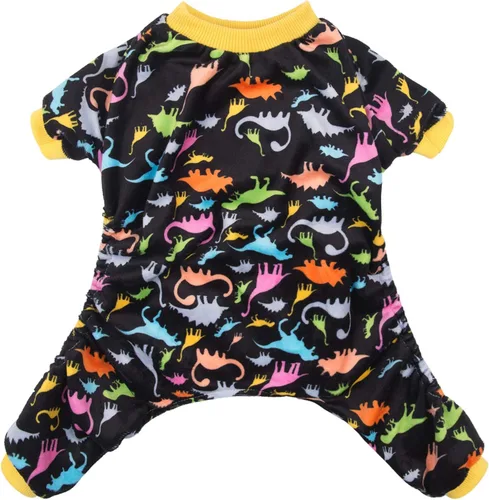 Vista 20 de CuteBone - Pijama de Halloween para perro, enterizos para cachorros, ropa suave para gatos, abrigo de Navidad para mascotas, cómodo traje de cuerpo