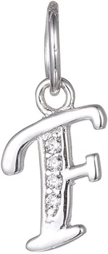 Vista 9 de Adabele Auténtica plata de ley brillante A-Z 26 letras pequeñas del alfabeto con circonita cúbica, colgante de diamantes de imitación resistente al