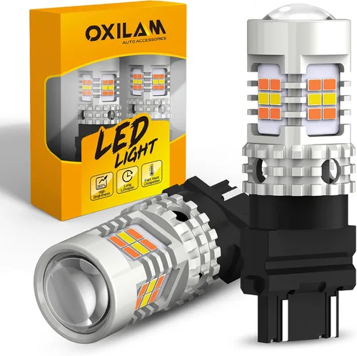 Vista 12 de OXILAM - Bombilla de luz LED para señal de giro BA15S 1156, CANBUS sin errores, 2200K, amarillo ámbar, 2800 LM, para 7506, 1156A, 1003, 1141, P21W