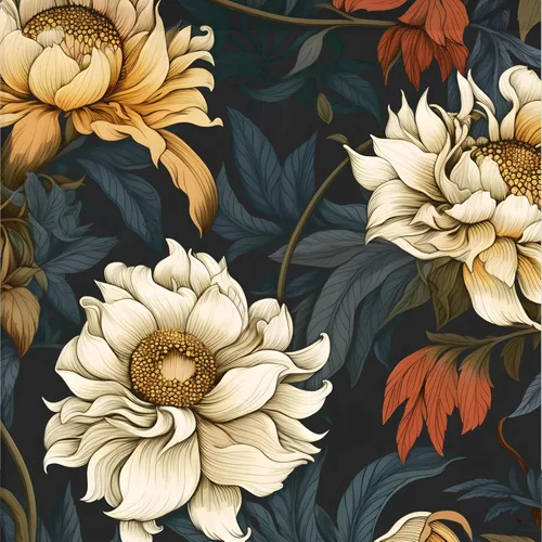 Vista 16 de Papel tapiz bohemio floral para despegar y pegar, papel de contacto vintage y naranja de 17.5 x 118 pulgadas, papel de pared moderno de flores Negro