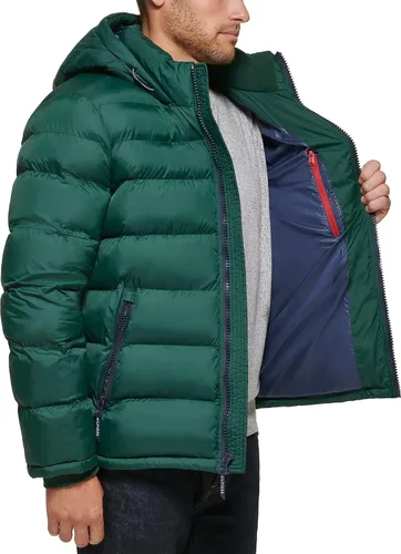 Vista 5 de Tommy Hilfiger Men's Hooded Puffer Jacket (Standard and Big & Tall)