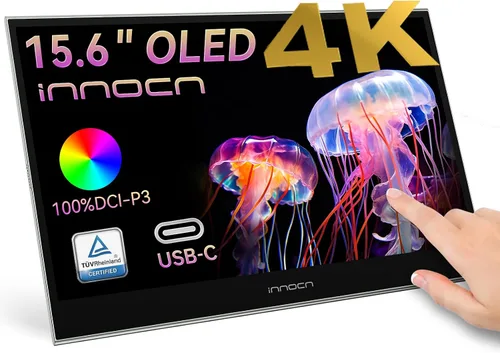 Vista 9 de INNOCN Monitor portátil de 13.3 pulgadas con pantalla táctil 13Q1F OLED 1080P FHD USB C, HDMI con batería para laptop, PC, Xbox, Mac, PS5