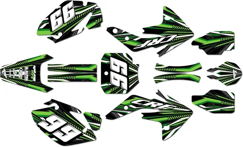 Vista 7 de Kit de gráficos Kalair GFX para Honda CRF150R (2007-2023) Serie PRIME Azul 09 Mil - Kit de calcomanías y adhesivos de gráficos personalizados
