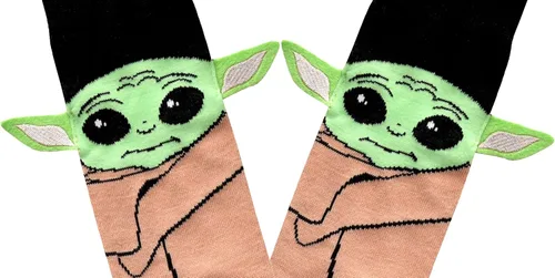 Vista 3 de STAR WARS Baby Yoda - Calcetines para adultos con orejas bordadas