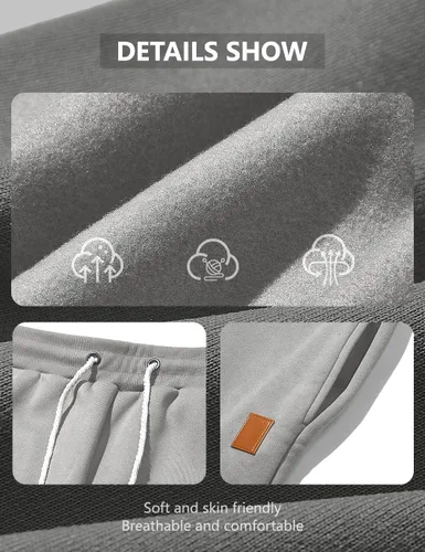 Vista 6 de Pantalones deportivos para hombre, pantalones deportivos elásticos casuales para hombre, pantalones deportivos con cordón y bolsillos