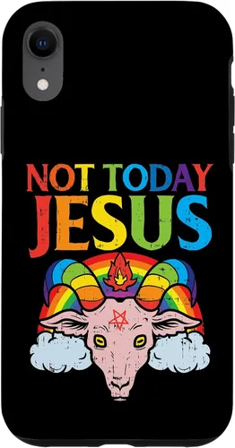 Vista 25 de Today Not Jesus Satan Goat Satanic Rainbow Satanism Gift Case for iPhone 17