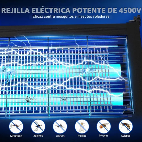 Vista 2 de Exterminador solar de insectos al aire libre, matamosquitos de 4500 V con Asesino de mosquitos eléctrico solar y USB de 10 W, modo automático, 3