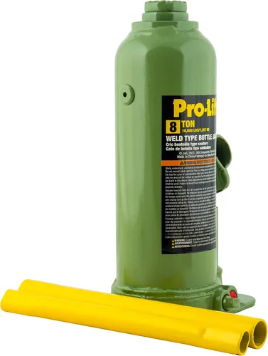 Vista 3 de Pro-Lift Gato de botella soldado de 8 toneladas - (16,000 libras) de capacidad de elevación hidráulica con bomba lateral Mango de dos piezas