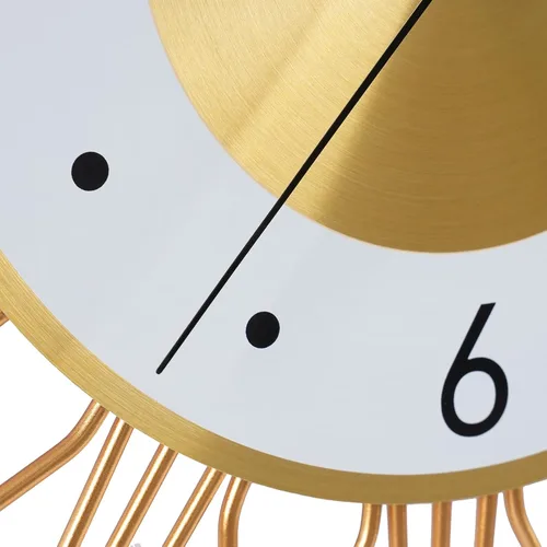 Vista 4 de Reloj de pared grande silencioso de 19.6 pulgadas para decoración de sala de estar, reloj de pared dorado con forma de explosión de sol y estrella