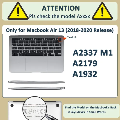 Vista 15 de Carcasa para laptop MacBook Air de 11 pulgadas 2015 2014 2013 2012 2011 2010 versión modelo A1465 A1370, Air 11.6 pulgadas a presión funda rígida