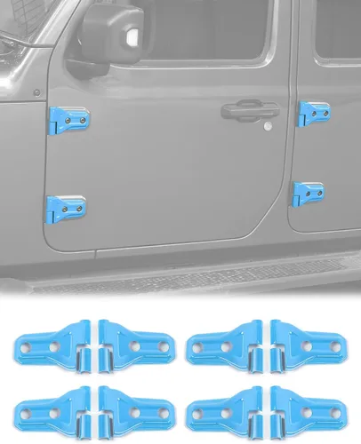 Vista 19 de JeCar Cubiertas de Bisagras de Puerta ABS Accesorios Exteriores para Jeep Wrangler JK JKU 2007-2018, Negro
