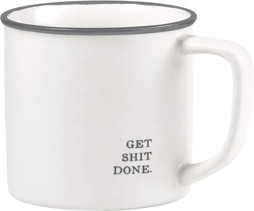 Vista 17 de Santa Barbara Design Studio Tazas de café en blanco y negro con diseños cara a cara, taza de cerámica, 16 onzas, 5 minutos más color fantasía