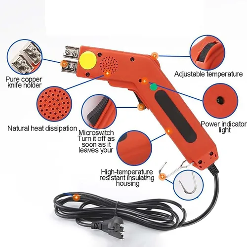 Vista 4 de Cuchillo eléctrico de corte de cuchillo caliente, herramienta de corte eléctrica de 250 W, calefacción de 5 segundos, temperatura ajustable 122-932