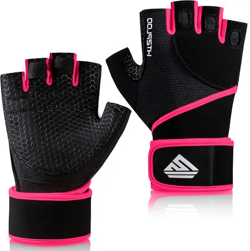 Vista 11 de Guantes de Entrenamiento Guantes de Gimnasio Guantes de Levantamiento de Pesas para Hombres y Mujeres con Almohadilla Completa en la Palma, Soporte