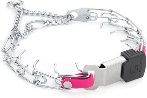 Vista 40 de Collar de perro de acero cromado Herm Sprenger para perros pequeños con hebilla de liberación rápida ClicLock y inserto de Biothane Collar de punta