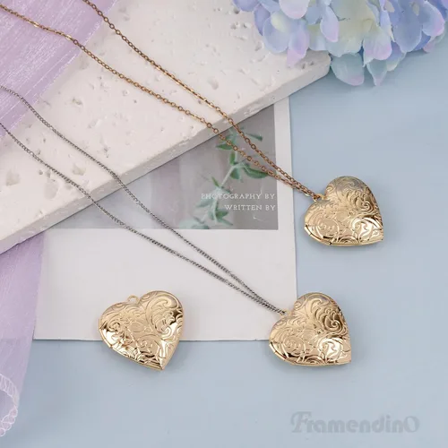 Vista 5 de Framendino, Colgantes con marco de fotos de corazón para hacer joyas