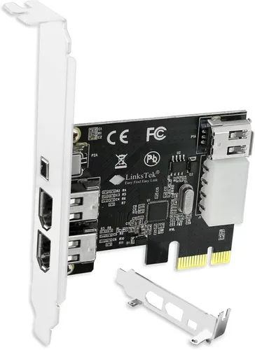 Vista 9 de Tarjeta PCIE 1394A Firewire 400 de 4 puertos para Windows OS y PC MAC OS, TI TSB43AB23, 3 x 6 pines y 1 interfaz 1394A de 4 pines, con cables de 4
