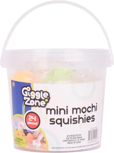 Vista 6 de Mini Mochi Squishies – 24 piezas Fidget Toys con contenedor de almacenamiento – Giggle Zone