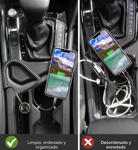 Vista 5 de Cable Lightning en espiral, cable de carga para iPhone de 3 pies para automóvil, paquete de 2 [certificado Apple MFi], cable Lightning de 3 pies