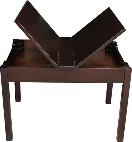 Vista 8 de IC International Concepts Mesa juvenil con tapa elevable, almacenamiento oculto, construcción de madera duradera, ideal para salas