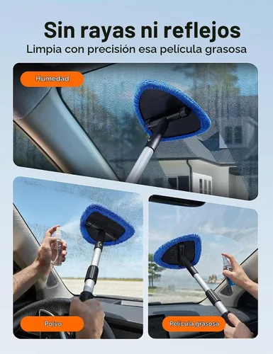 Vista 6 de AstroAI - Limpiador de parabrisas, limpiador de microfibra para ventanas de automóviles con 4 almohadillas de microfibra reutilizables, lavables