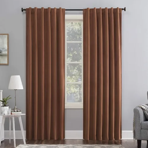 Vista 18 de Sun Zero Hampshire - Panel de cortina de terciopelo con reducción de ruido térmico, pestaña trasera, 100% opaco, 50" x 84", gris