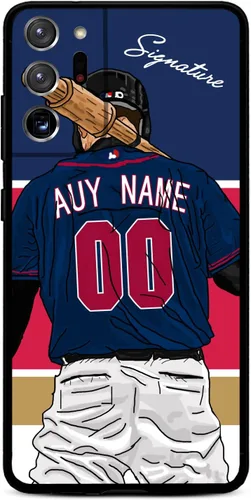 Vista 5 de Funda de béisbol personalizada con nombre y número para Samsung Galaxy Note 20/20 Ultra 10 Pro Note 9 8, silicona líquida con protección de cámara