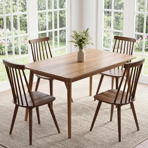 Vista 11 de DUHOME Juego de 2 Sillas de Comedor de Madera Silla de Comedor Husillo Negro Lateral Cocina Habitación Sillas de Granja Campestre Negro