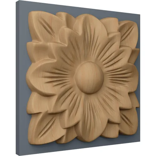 Vista 5 de Ekena Millwork ROS03X03SPAL Roseta cuadrada primaveral, 3 1/2"W x 3 1/2"H x 1/2"P, aliso