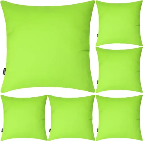 Vista 37 de Coddsmz Paquete de 6 fundas de almohada decorativas 100% algodón, fundas de cojín cuadradas de Navidad sólidas para el hogar, cama, sofá, día
