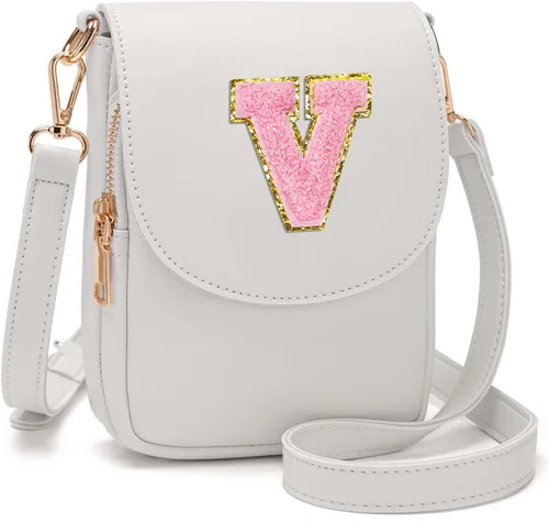 Vista 65 de Viverte Bolso Cruzado para Niñas Adolescentes Pequeñas, Bolso Inicial para Celular, Pequeña Cartera para Niños Pequeños, Bolso de Cuero con Tres