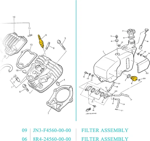 Vista 7 de 10L0L Kit de afinación para carrito de golf Yamaha G2 G8 G9 G11 de 4 ciclos a gas 1985-1994, reemplaza J10-14417-00 J38-14450-00, filtro de aire