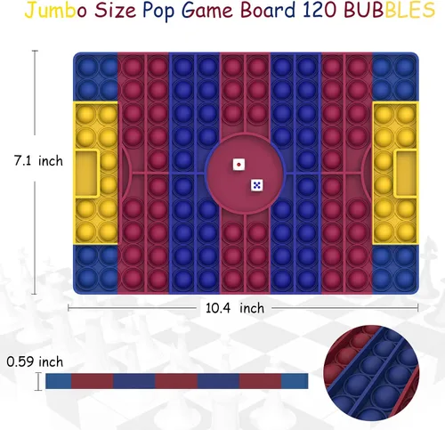 Vista 5 de Juego de burbujas de campo de fútbol con dados juego de doble pop y dados juguete para ansiedad para 2 o 4 jugadores juguete sensorial de silicona