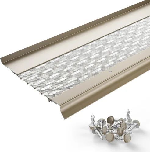 Vista 12 de Micromesh 5 pulgadas Gutter Guards Leaf Protection, 1 Pies Paquete de muestra Bronce oscuro, Malla de acero inoxidable, Cubiertas de canalón
