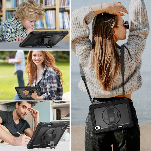 Vista 6 de HXCASEAC Funda para Samsung Galaxy Tab S11 (2025) de 11 pulgadas, diseño a prueba de golpes con protector de pantalla/correa de mano/soporte para S