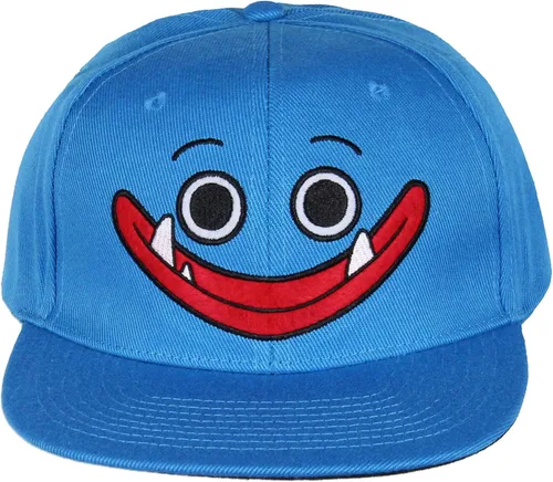 Vista 2 de CultureFly Poppy Playtime Huggy Smile Adjustable OSFM Snapback Hat Cap for Men and Women Blue