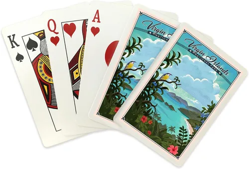 Vista 2 de Lantern Press Parque Nacional de las Islas Vírgenes, Litografía (52 cartas de juego, baraja de cartas de tamaño póker con comodines)