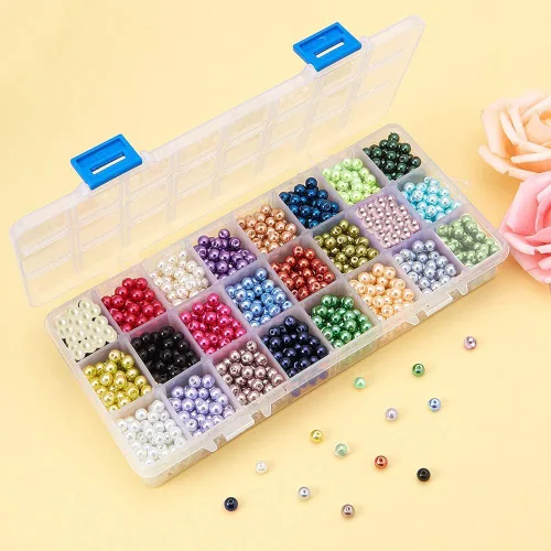 Vista 5 de PH PandaHall - Juego de cuentas redondas de cristal para hacer joyas, 10mm