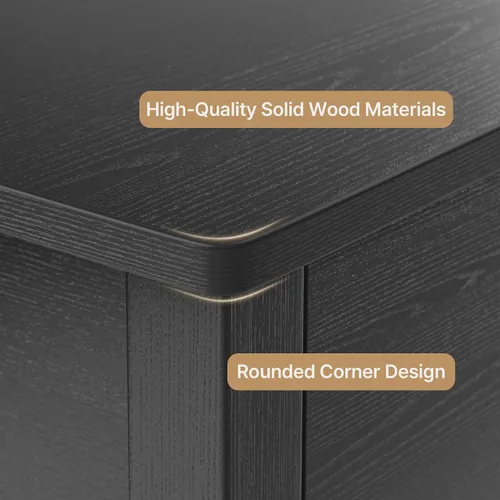 Vista 4 de Gizoon Mesa consola con 2 cajones, mesa de entrada de madera de 2 niveles con estantes de almacenamiento, mesa de sofá de madera de 39 pulgadas