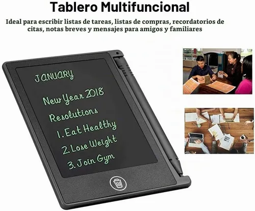 Vista 2 de Wendry Tablero de dibujo LCD, tableta de dibujo digital de 4.5 pulgadas para niños/niños, nota de recordatorio de lista de notas (negro)