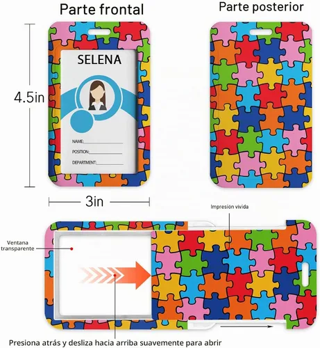 Vista 4 de Cordones para Profesores de Concienciación sobre el Autismo para Tarjetas de Identificación y Llaves, Lindo Cordón de Silicona con Cuentas Separable
