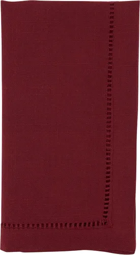 Vista 33 de SARO LIFESTYLE Servilleta de cóctel con borde cosido (juego de 12), negro, 6"x6