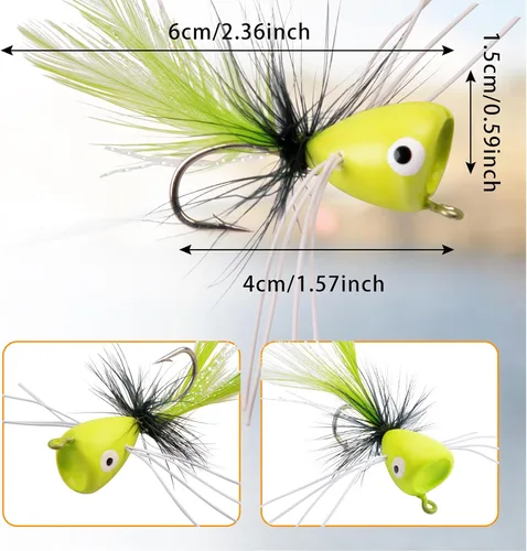Vista 3 de Kit de señuelos de pesca con mosca, kit de señuelos de pesca con mosca, moscas para pesca con mosca, cebo colorido, moscas de pesca con mosca seca