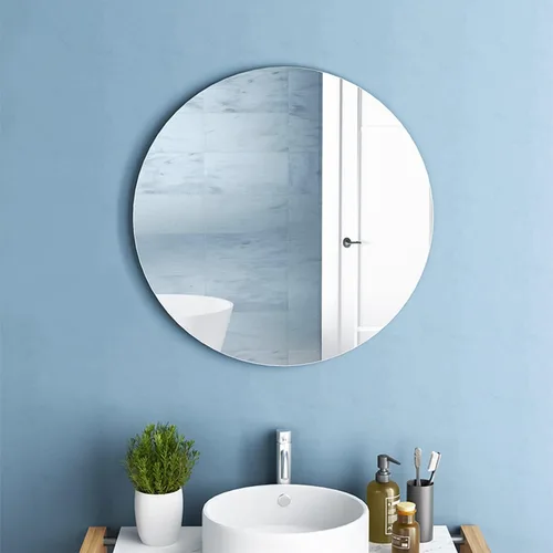 Vista 7 de Azulejos de espejo de pared redondos de 12'', reflejo de alta claridad, autoadhesivos, láminas de espejo acrílico, pegatinas circulares para baño